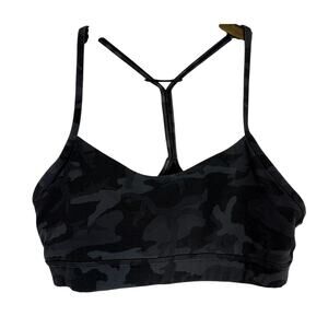 Lululemon Camo Flow Y Nulu Bra Black Gray - 8